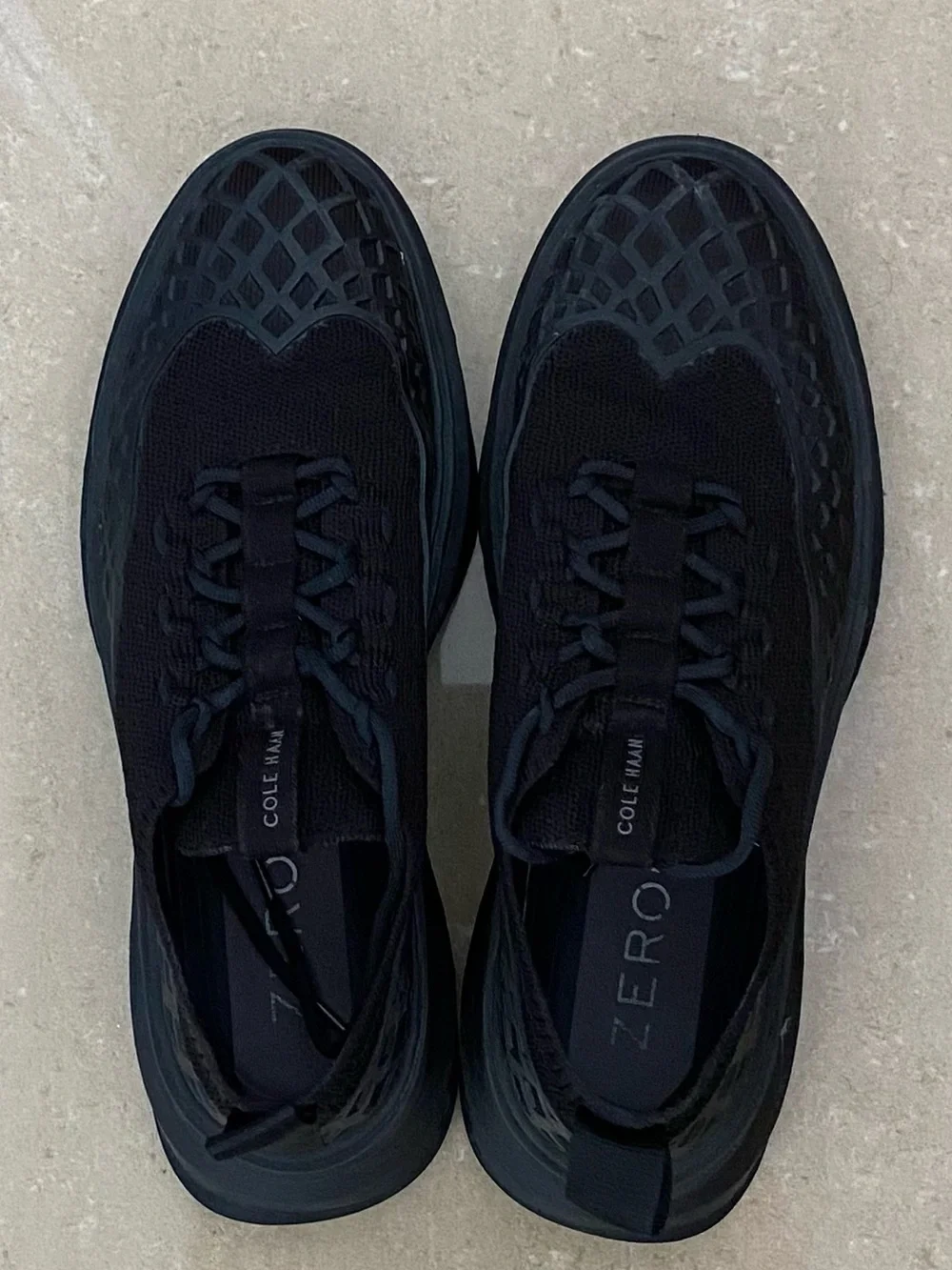 Cole Haan Zerogrand stitchlite wingtip work sneakers black size 9.5 EUC